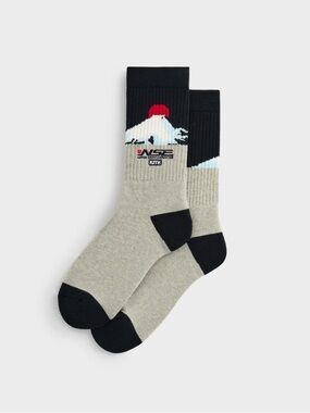 Kith x Columbia NSE Mountain Socks in Nocturnal Embroidered Logo Sock FW25